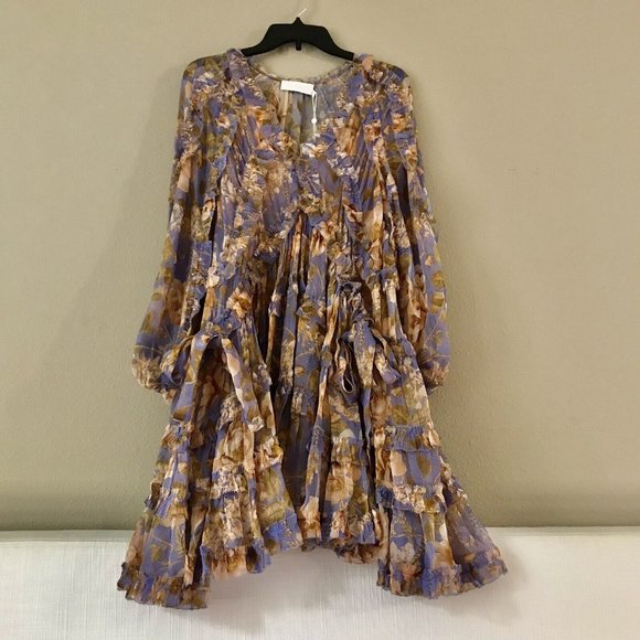 Zimmermann Rosa Silk Tiered Dress